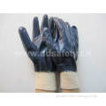 Blue Nitrile Fully Coating Cotton Jersey Liner Working Glove (DCN406)